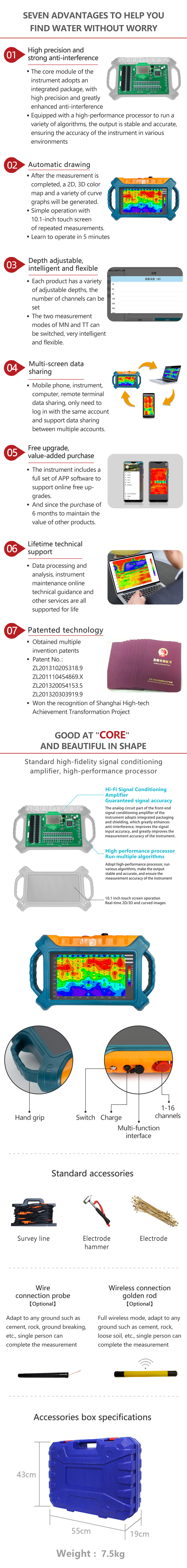 ADMT-300SX-16D Underground Water Detector Machine